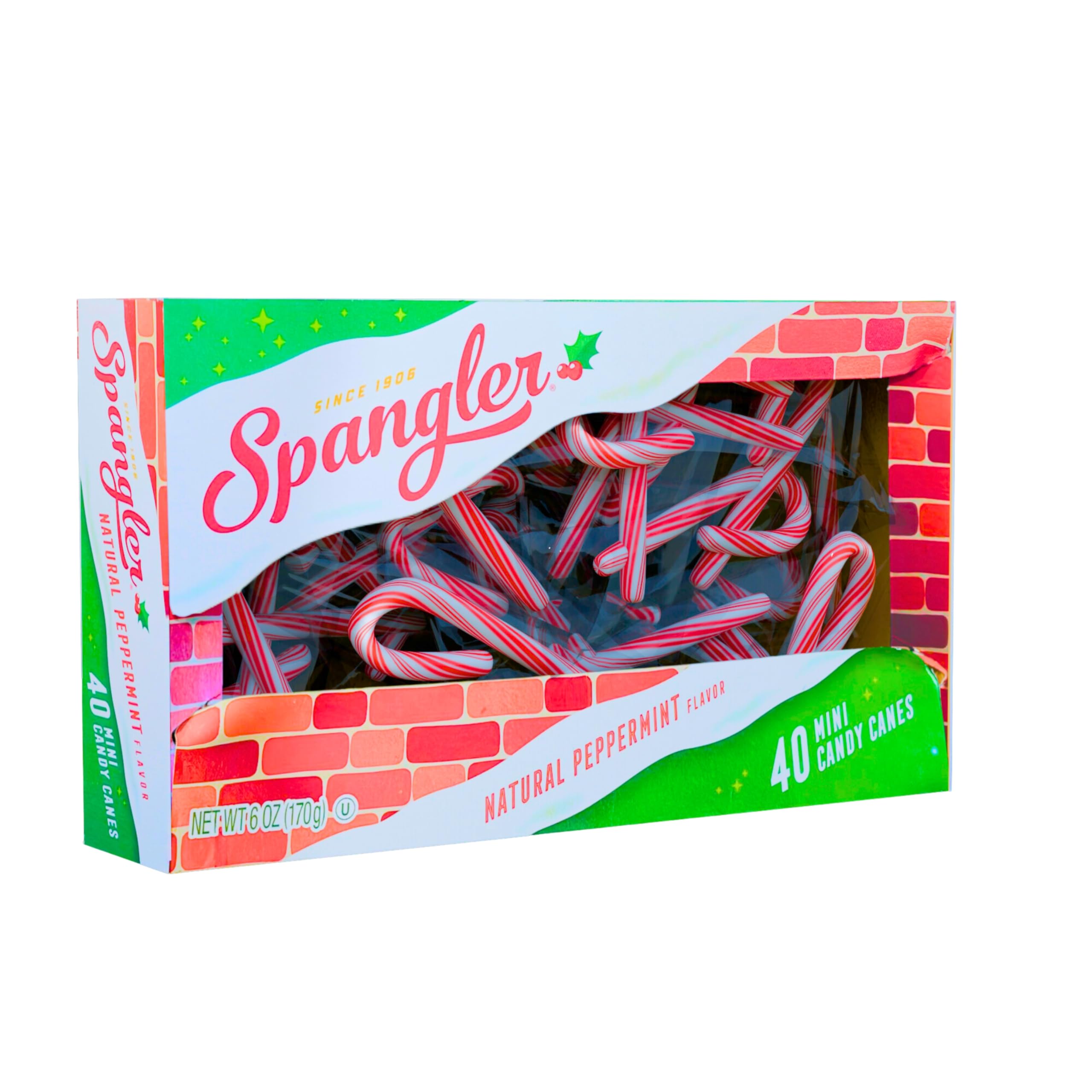 Candy Cane Spangler Bastones de Caramelo Dulce Comestibles Menta 40 mini
