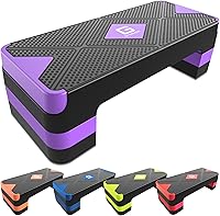 Vista 9 de Escalón de ejercicio aeróbico, escalón aeróbico ajustable para ejercicio, plataforma de entrenamiento para escalonar, plataforma de pasos de 26.5