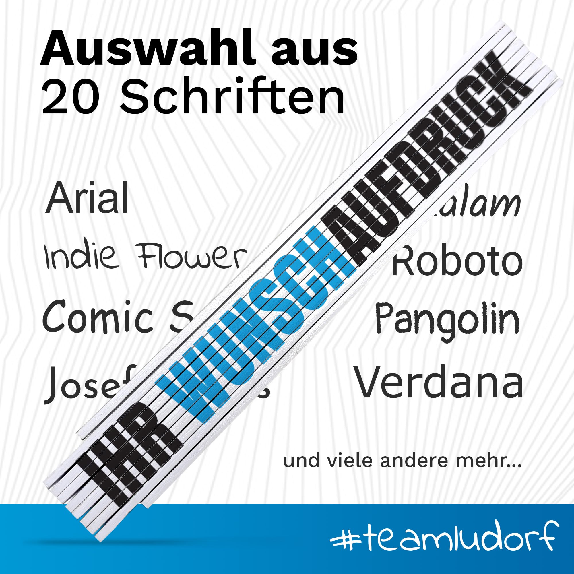 Zollstock 2m Weiß personalisiert mit Namen oder Logo - Werkzeug Geschenk für Männer