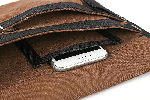 Miniatura 5 de Bolsa de cinturón de herramientas de un solo lado de 6 bolsillos, cinturón de utilidad, delantal de trabajo para carpintero y jardinero.