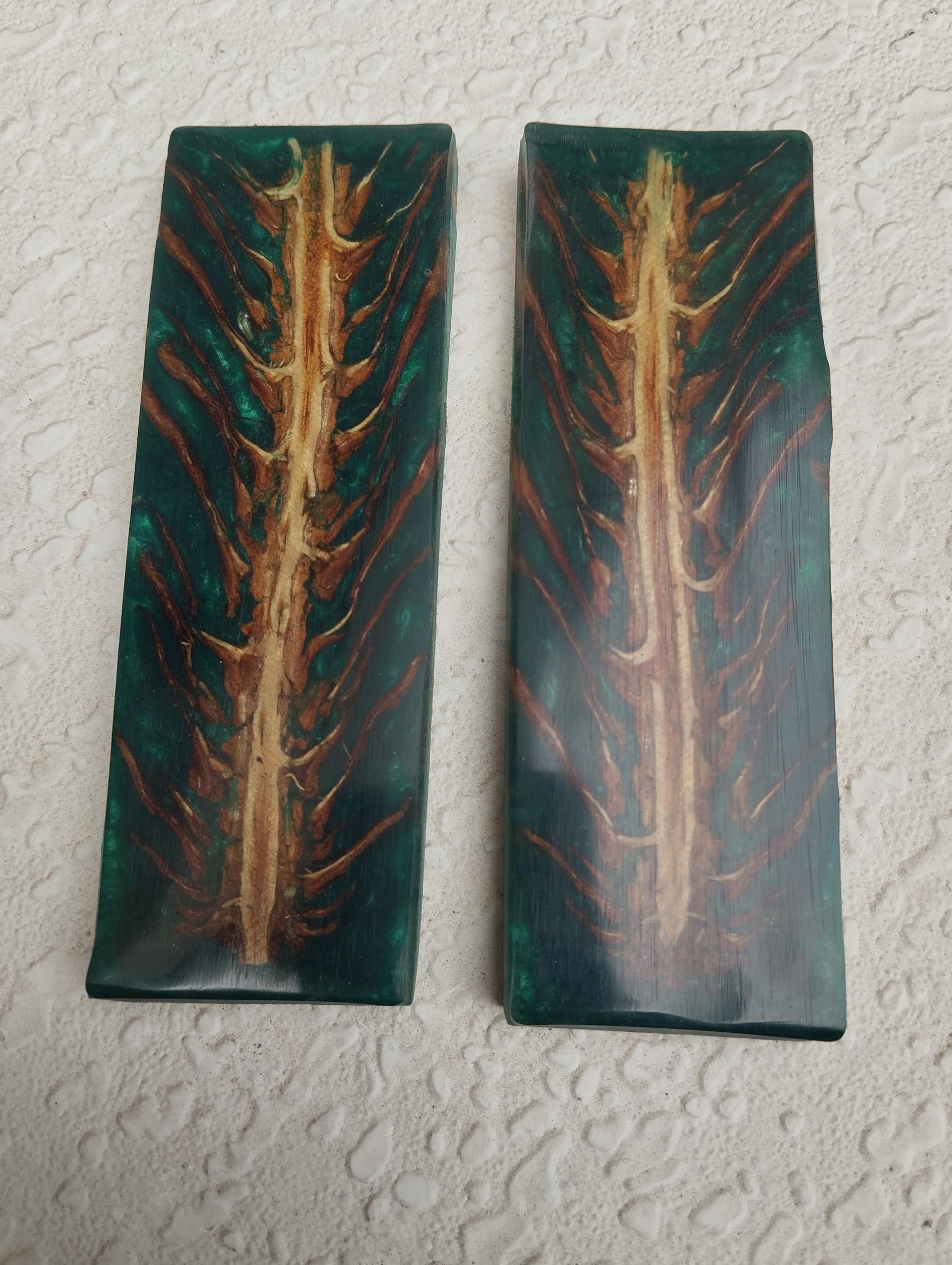 Personalized hand Crafted Knife Handle scale, PINE CONE RAISIN handle scales, DIY knife making, Knife accessories, Gift Packed. Green