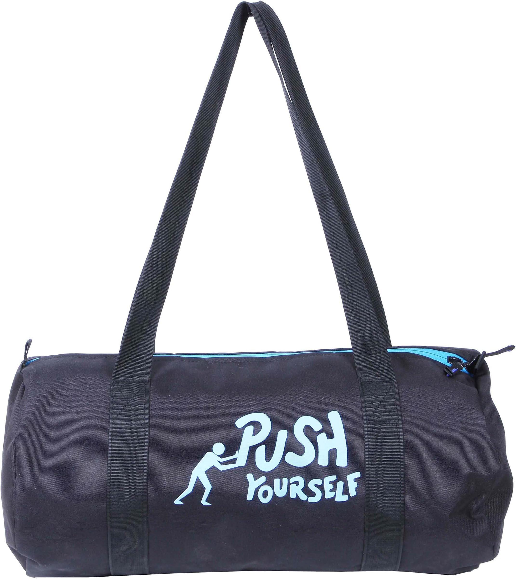 Salute HUNK Polyester Black Travel Gym Duffel Bag with Long Shoulder Strap