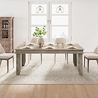 GarveeHome 71" Farmhouse Dining Table for 6-8, Sturdy Grey Wooden Kitchen Table, Large Rectangular Dinner Table for Dining Room
