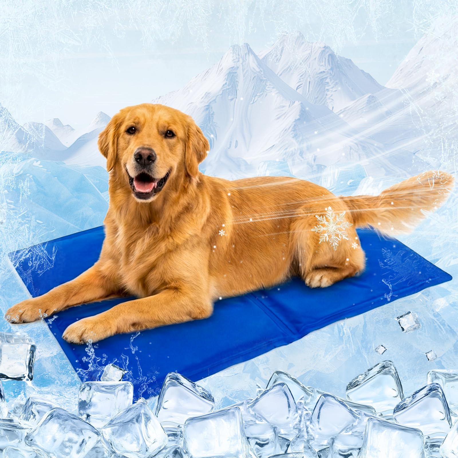 Tapis de refroidissement pour chien avec noyau de refroidissement haute efficacité pour une dissipation instantanée de la chaleur, pas d'électricité nécessaire, lit auto-rafraîchissant avec