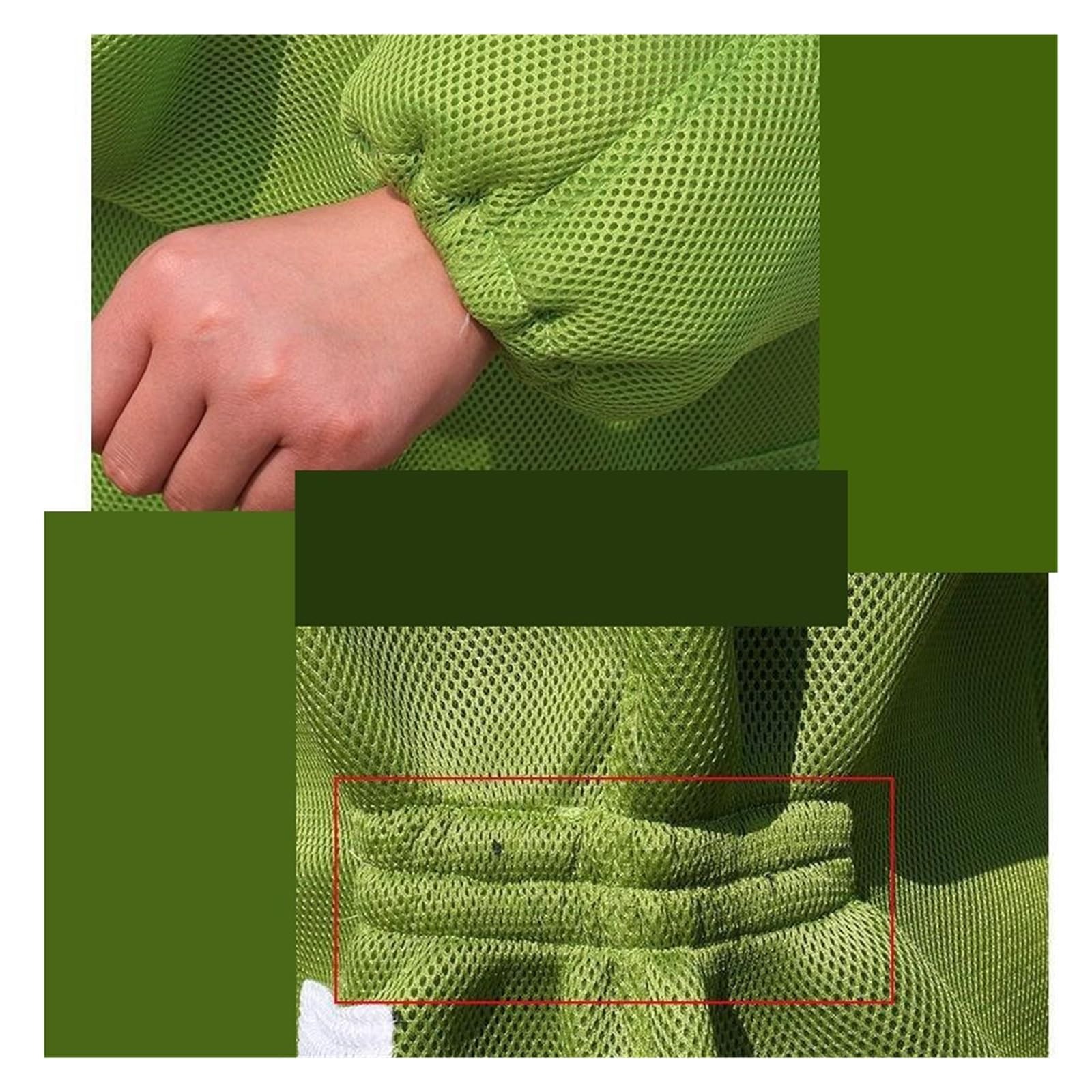 Traje de apicultor, Traje grueso de algodón verde a prueba de abejas, traje espacial de una pieza, traje protector de abejas for cultura(XL)