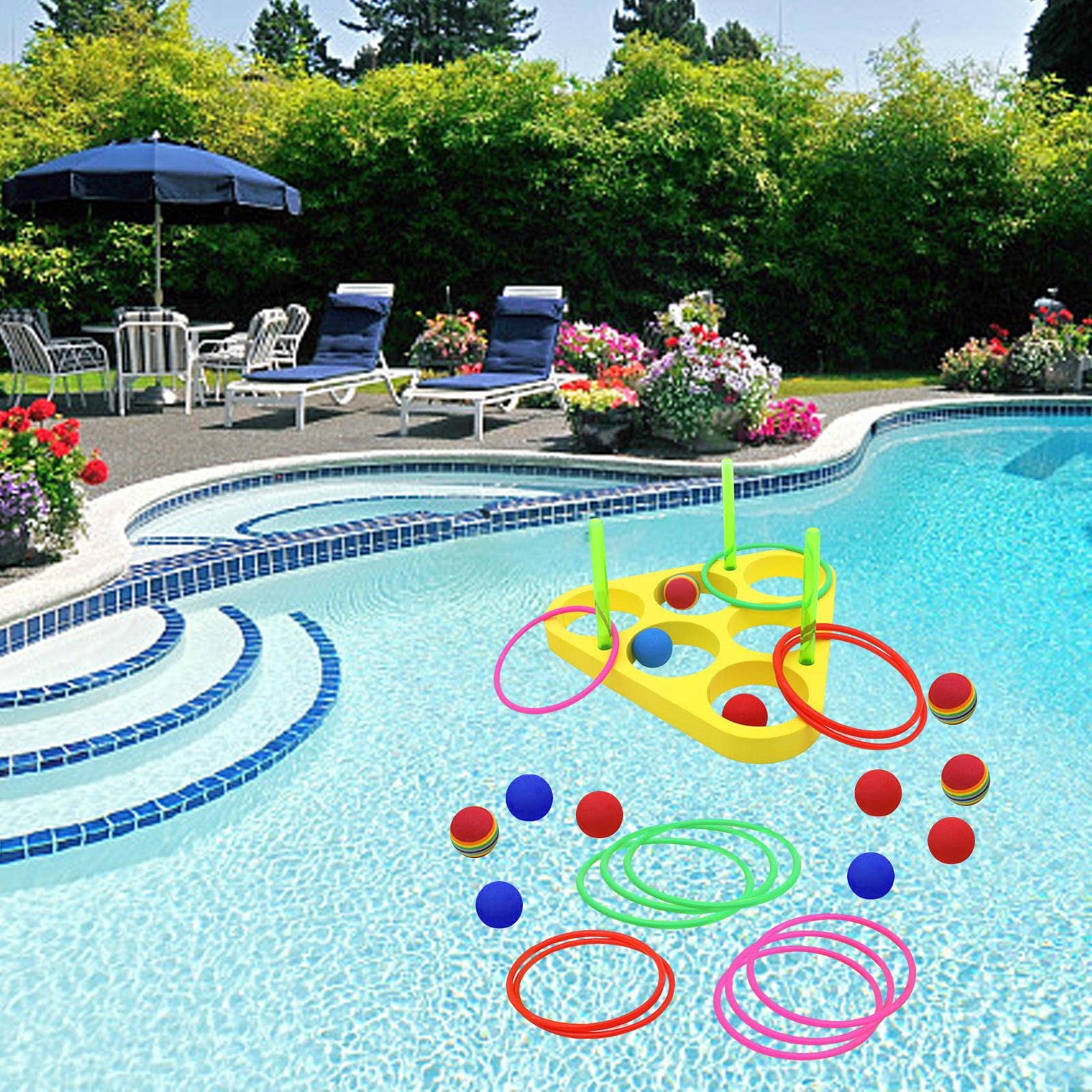 Set di Giochi Interattivi per Lanciare Anelli E Galleggianti, Ideale Come Regalo per Feste di Compleanno per Bambini dai 3 Anni in su, Stile D