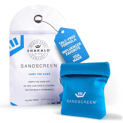 Talc free sand removal pouch for brushing sand off skin