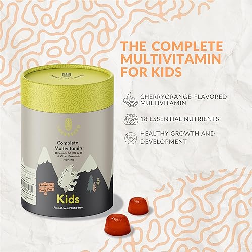 Miniatura 5 de Complete Kids - Gomitas multivitamínicas con Omega 3, 6, 9, vitamina B12, ácido fólico, yodo, vitamina C, zinc, vitaminas esenciales diarias para