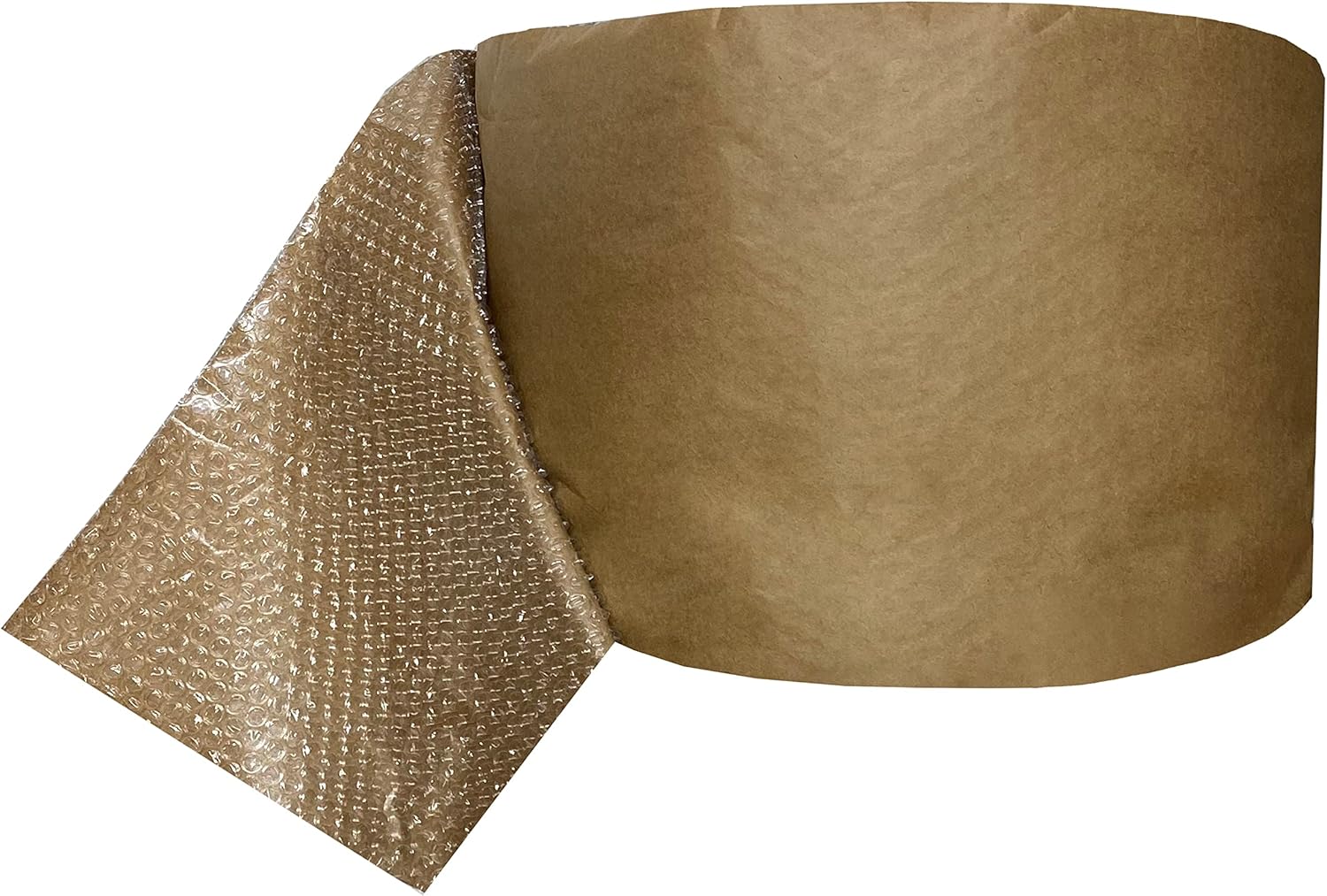 Kraft Backed Bubble Cushioning, 12" x 125' Small 3/16", Kraft-Backed Bubble Wrap, Protective Packaging Supply For Moving, Storage & Shipping, Bubble Paper Wrap Roll For Fragile & Products