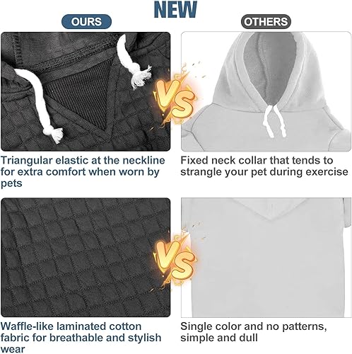 Vista 123 de BEAUTYZOO Suéter con capucha para perros pequeños y medianos con bolsillos, ropa para perros pequeños y medianos, abrigos de algodón laminado