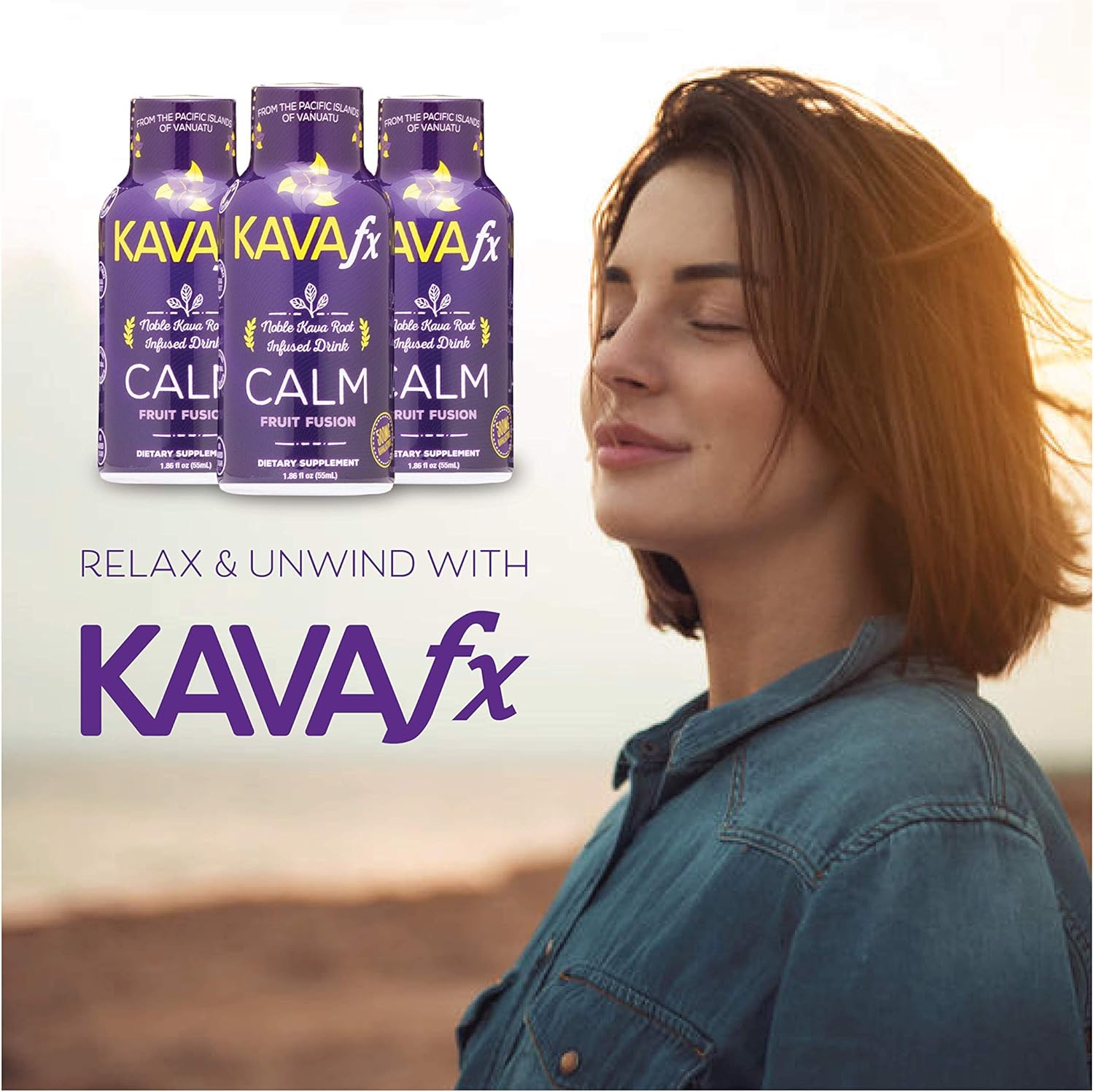 3 Pack KavaFx - Calm Kava Shot | Premium Vanuatu Noble Kava Root Extract | 500mg Active Kavalactones per Bottle | Natural Anxiety Relief, Sleep Aid & Stress Relief Supplement | Vegan : Health & Household