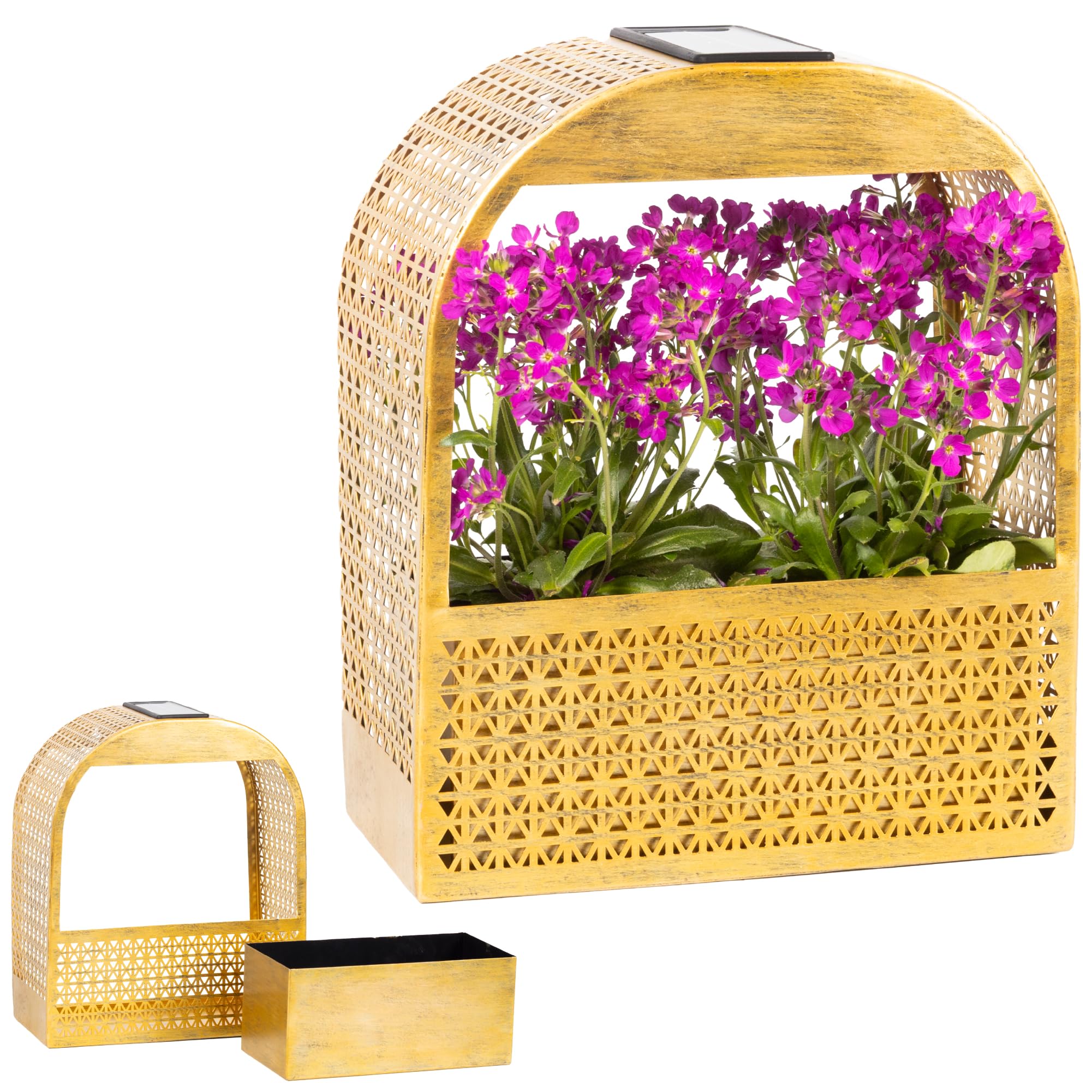 Gadgy Wand Solar mit Blumentopf - Solar Lampe outdoor