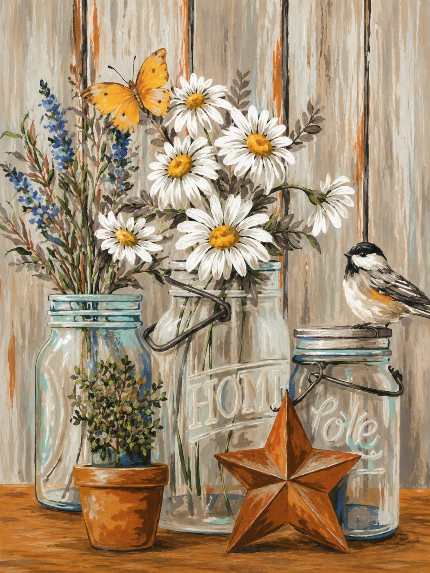 Syntego Daisy Flower Vase Paint by Numbers Kit for Adults – 50x40cm Canvas DIY Painting Set with Acrylic Paint & Brushes – Easy Art Craft, Home Decor & Gift — image 1
