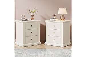 Tribesigns Night Stands Set of 2 Beige for Bedrooms