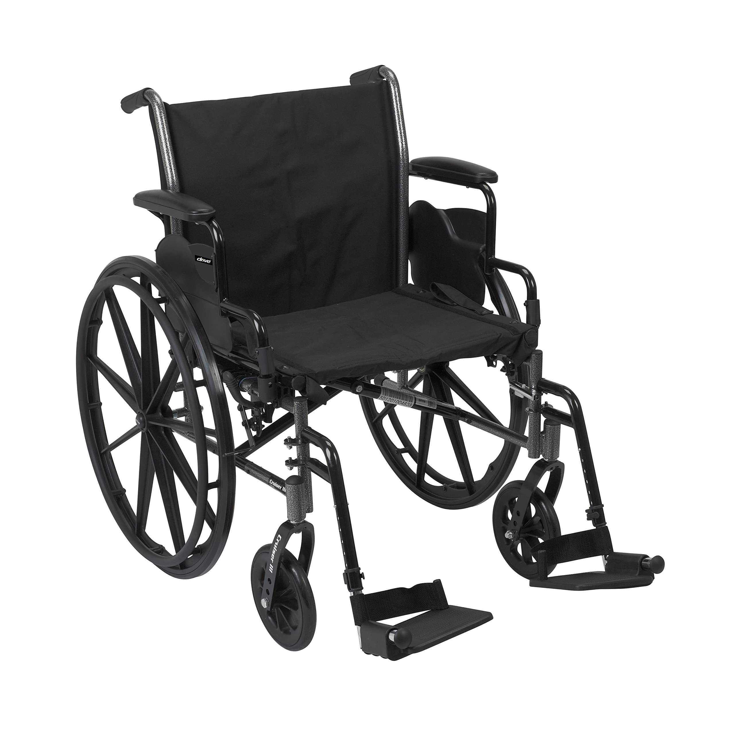 Drive Medical Cruiser III Light Weight Wheelchair with Flip Back Removable Arms, Desk Arms, Swing Away Footrests, 20'' Seat