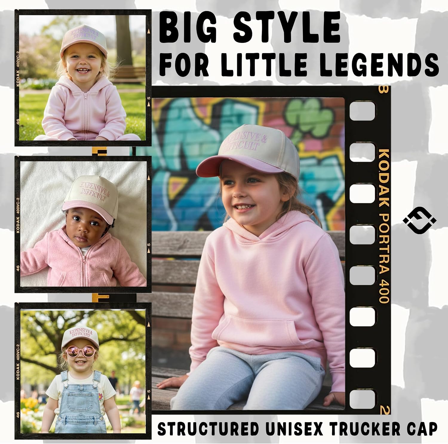 Funky Junque Kids 2 Tone Trucker Snapback Hat for Baby Toddler & Children image 2