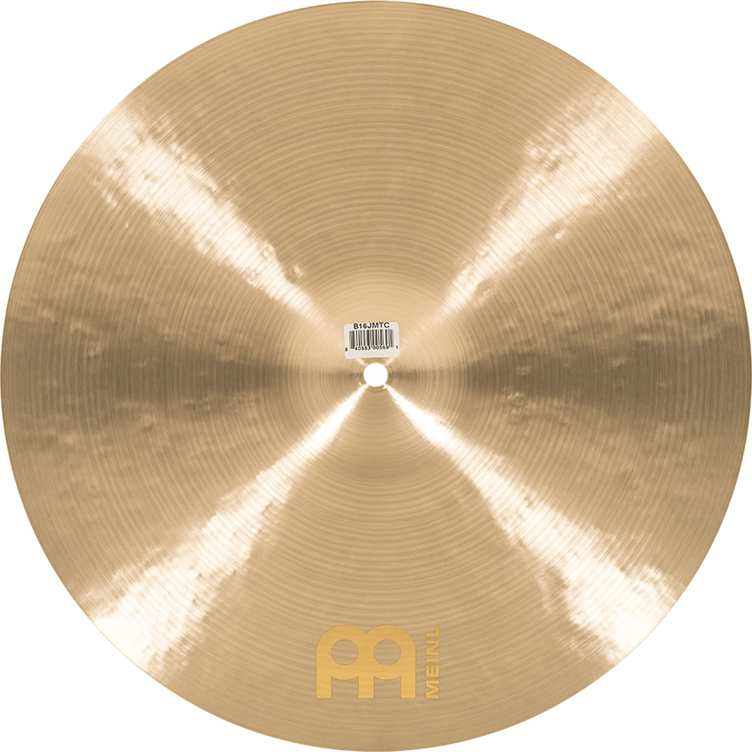 Meinl Cymbals Byzance Jazz Cymbale Crash Medium Thin 16 pouces (40,64cm) pour Batterie – Bronze B20, Finition Traditionnelle (B16JMTC)
