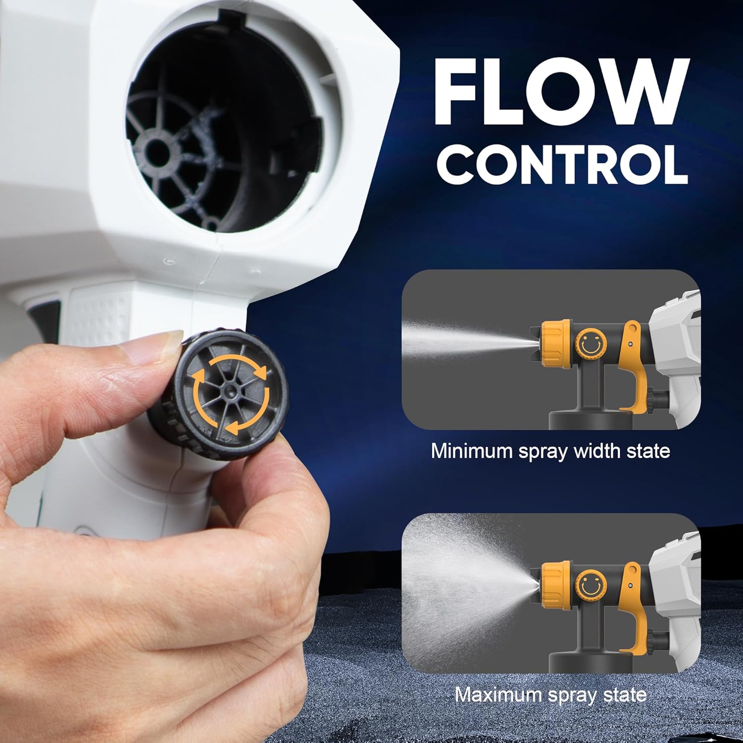 Cordless Paint Sprayer for Dewalt 20V MAX Battery, HVLP Spray Paint Gun with Brushless Motor and 1200ML Container,Electric Paint Gun for House Painting,Furniture,Fences (Battery Not Included)