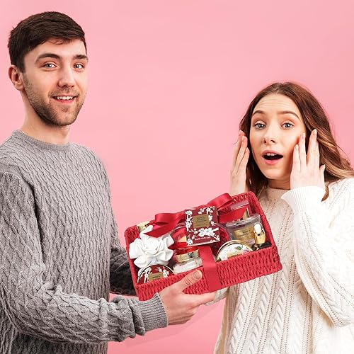 Miniatura 6 de 25 piezas de regalos para el día de San Valentín para mujeres, cesta de regalo de lujo para baño y spa corporal para mujeres con collar, kit de
