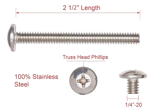 Miniatura 6 de Bolt Dropper - Tornillo Phillips de acero inoxidable (elegir tamaño), rosca gruesa, 18-8 (304) acero inoxidable