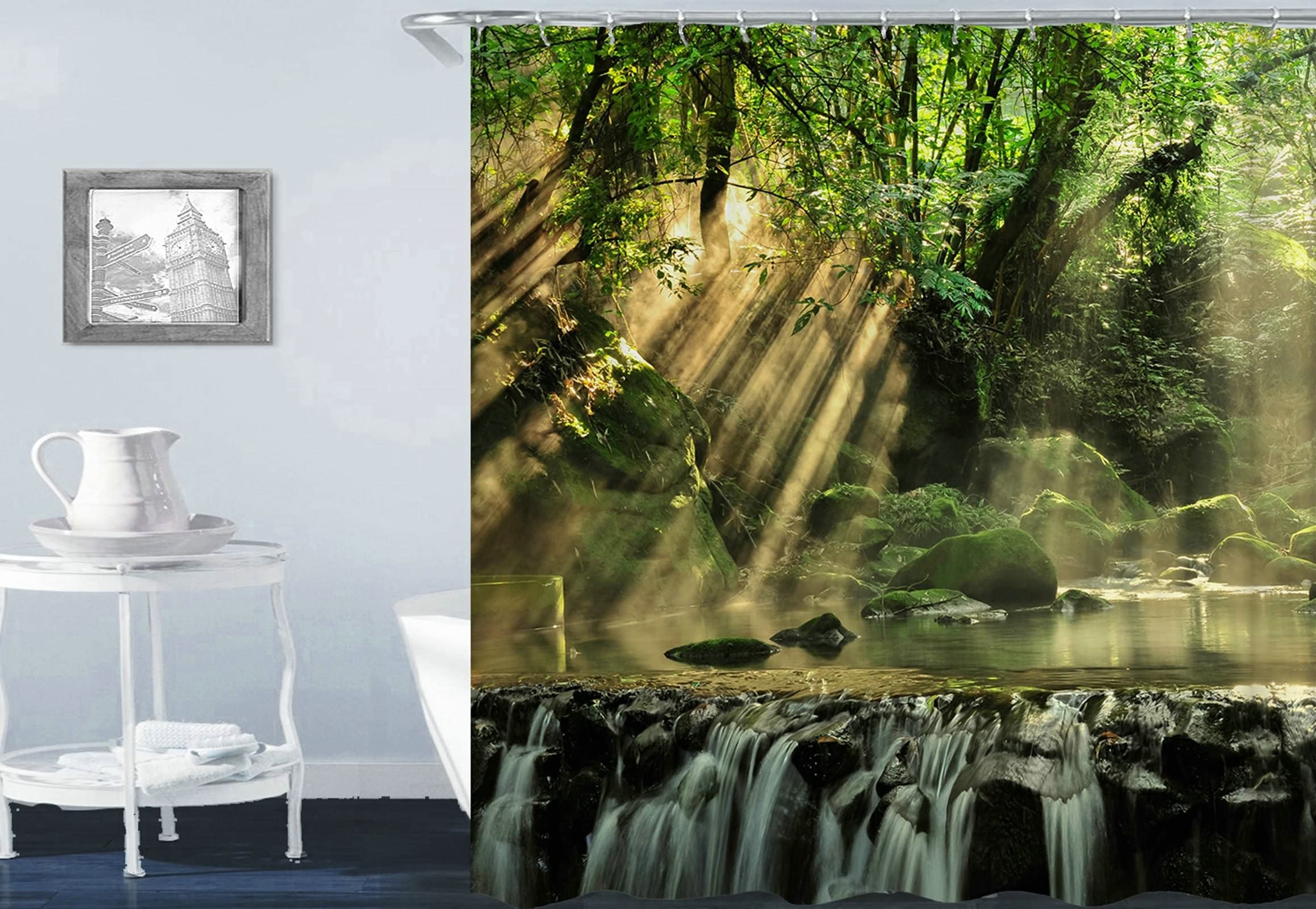 Rideau de douche imperméable KnSam 165x200 cm avec anneaux pour douche et baignoire
