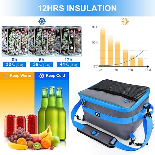 Miniatura 6 de YVLEEN Hielera impermeable para remo Borad, enfriador de SUP, material de PVC duradero, bolsa de cubierta con bolsillo superior de malla, correas