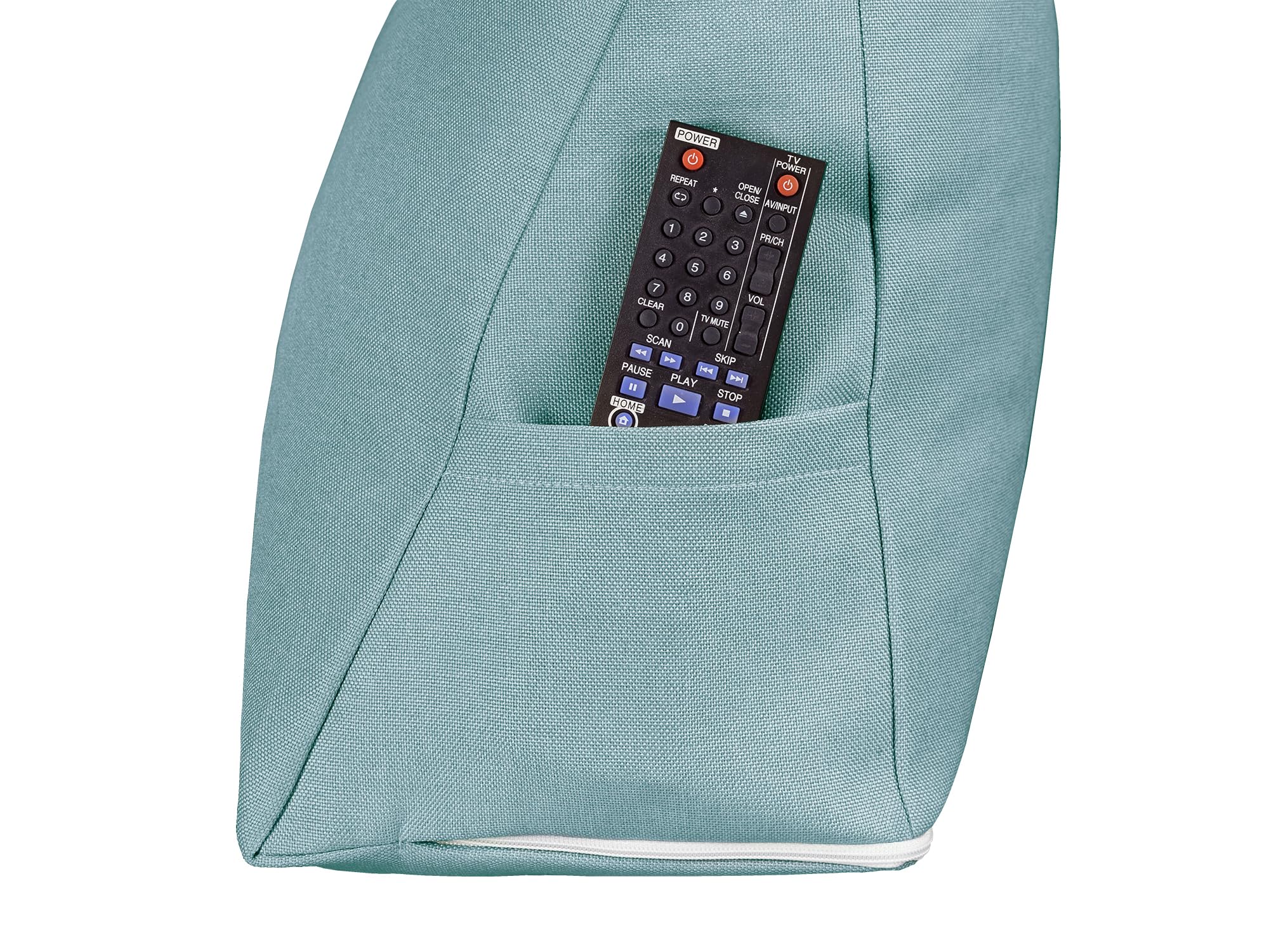 Traumnacht Cozy Rugkussen, leeskussen, 70 x 40 cm, turquoise, afneembare, wasbare overtrek van 100% polyester, praktisch zijvak, Öko-Tex gecertificeerd, geproduceerd volgens Duitse kwaliteitsnormen
