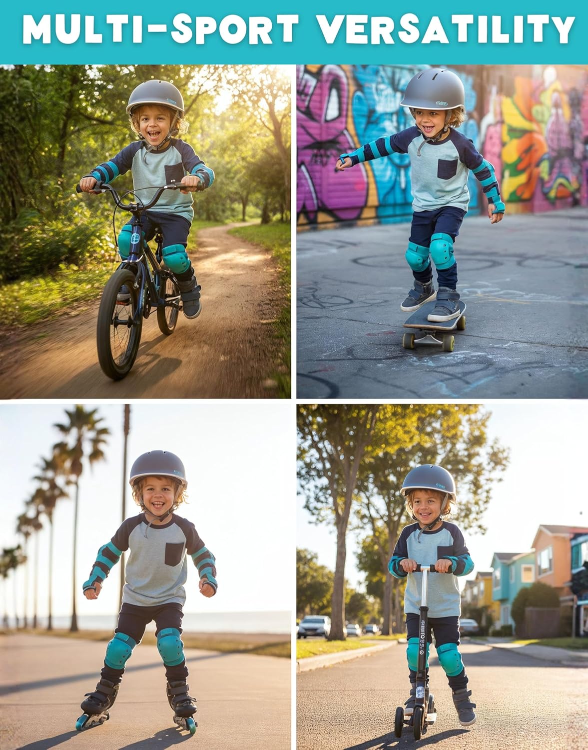 Rideo Kids Bike Helmet for Kids 3-5, Advanced Safety Boys and Girls Helmet, Adjustable & Multi-Sport, Patented Safety Buckle, Toddler to Youth - Image 4