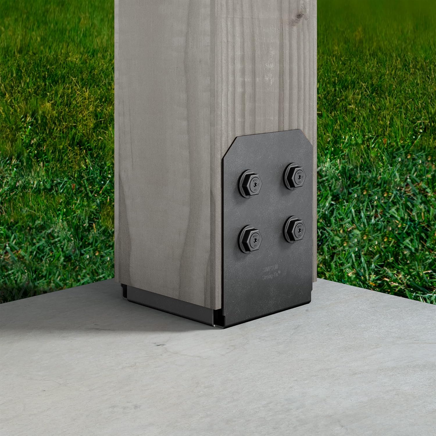 Simpson Strong-Tie APVB88 Outdoor Accents Avant Collection APVB Adjustable Post Base - for 8x8 Base, ZMAX Galvanized Black Powder-Coated, 1-Inch Standoff