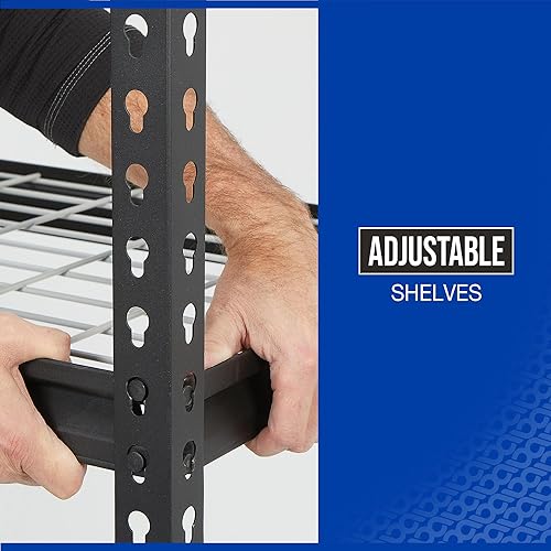 Miniatura 5 de Strongway Estantería de alambre resistente - 5 estantes capacidad de 4000 libras 48 pulgadas de largo x 24 pulgadas de profundidad x 72 pulgadas de