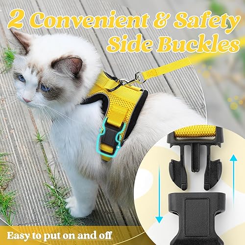 Miniatura 79 de rabbitgoo Arnés y correa para caminar, a prueba de escapes, chaleco suave y ajustable para gatos, fácil de controlar, transpirable, tiras