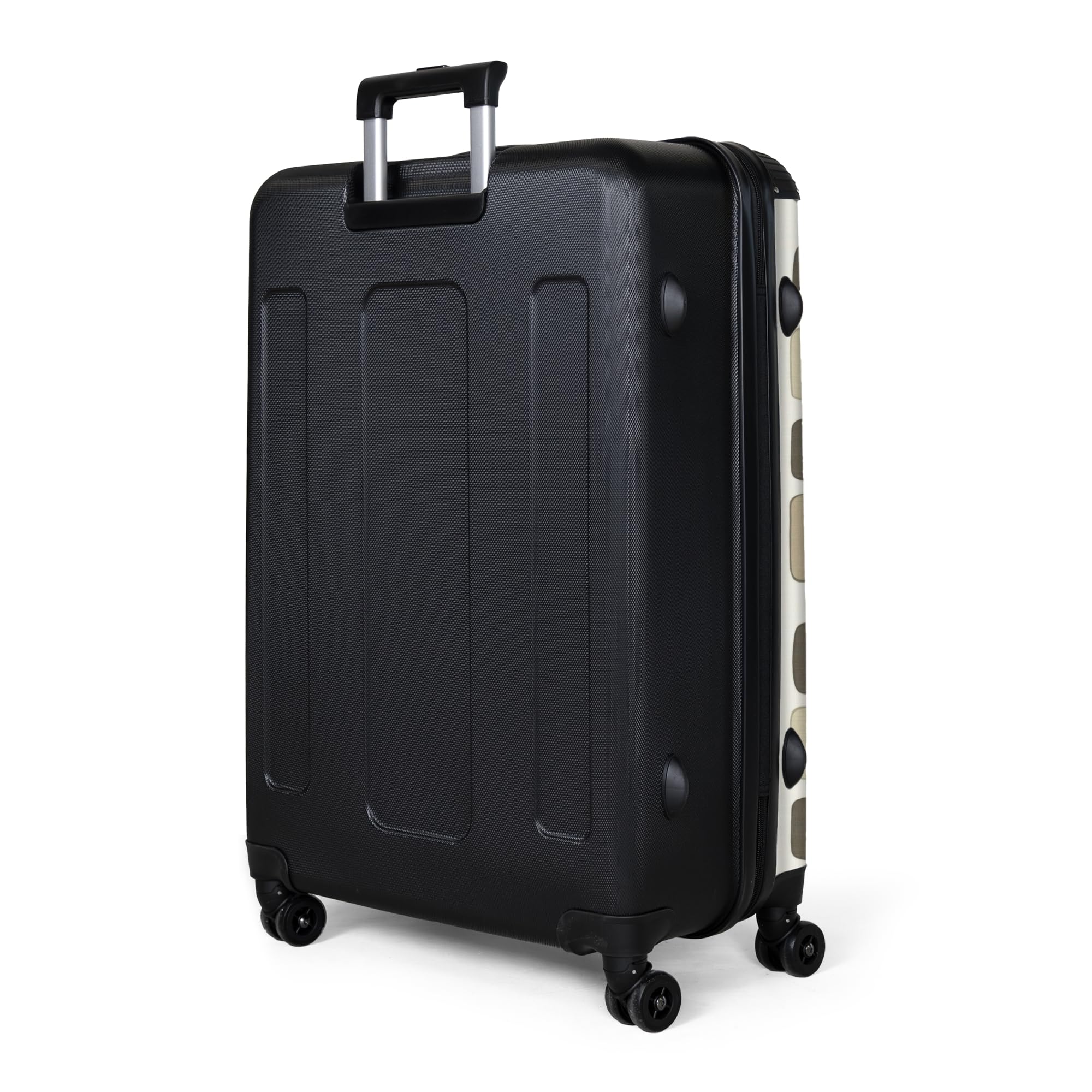NoBoringSuitcases© Valigia Grande Trolley Da Stiva Viaggio Rigida Leggera | 77x51.5x28 cm - Ruote Valigie Bagaglio Suitcase Large XL Luggage Blocchi - Vintage - Grigio