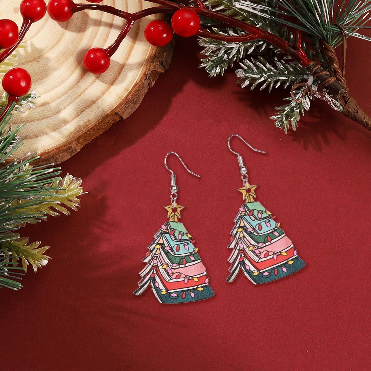 Christmas Theme Earrings for Women, Colorful Merry Christmas Earrings, Candy Snowflake Santa Deer Tree Flower, Xmas Holiday Party Jewelry Gift - Image 6