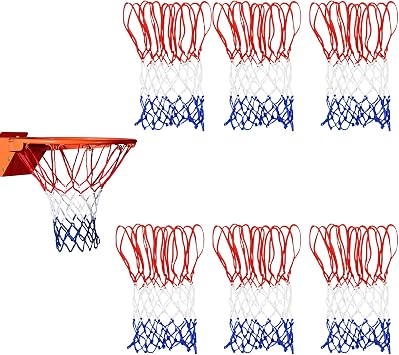 6 Pcs Mini Basketball Nets Replacement,Replacement Nets for 8 Loop Mini Basketball Hoops 8 Inch to 10.25 Inch Rims Indoor Outdoor Weatherproof Durable Nets for All Weather Use