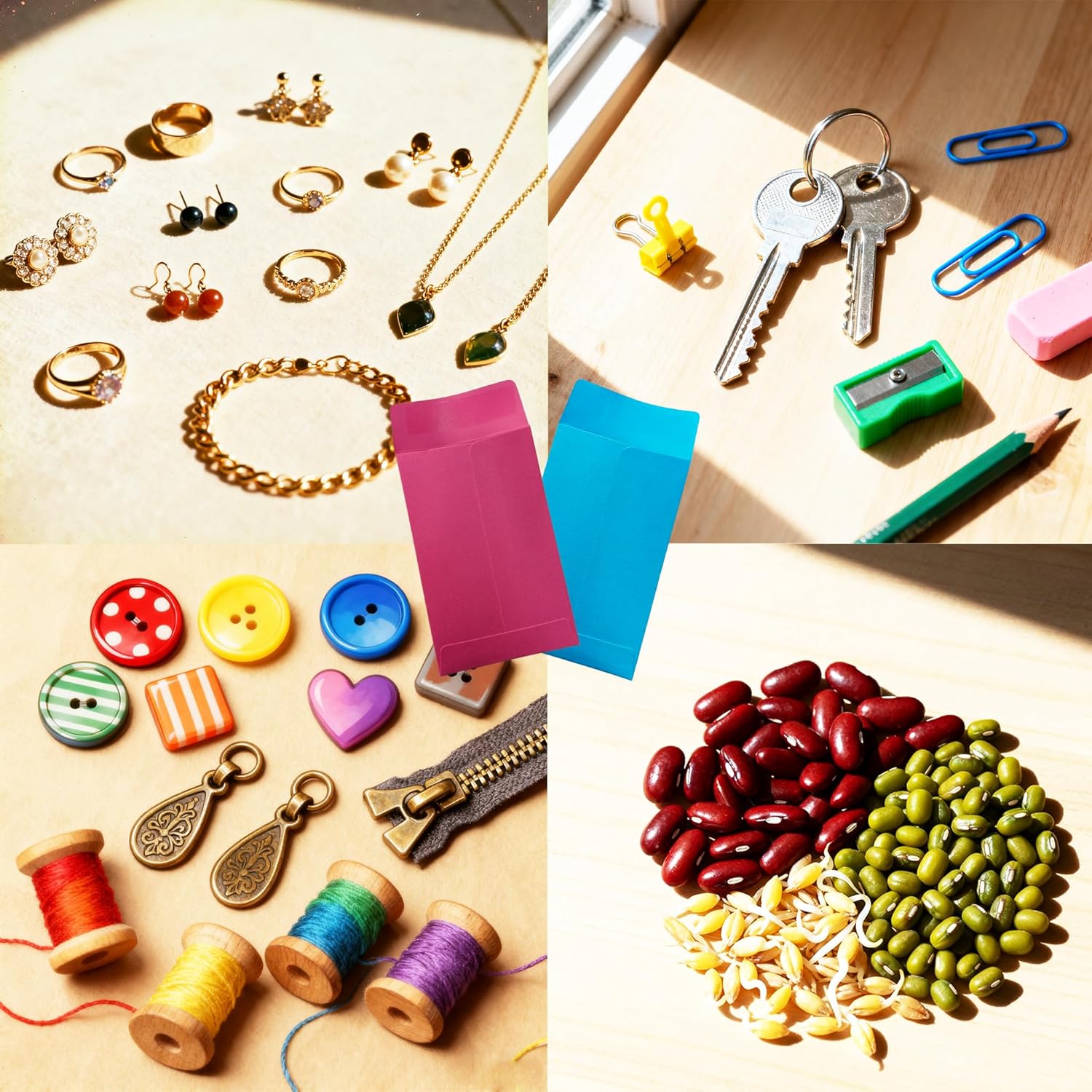 1200-Pack 2.25×3.5 Inch Colorful Small Coin Envelopes, 10 Vibrant Colors, Mini Envelopes for Seeds, Small Items Storage, with Secure Full-Flap Seal