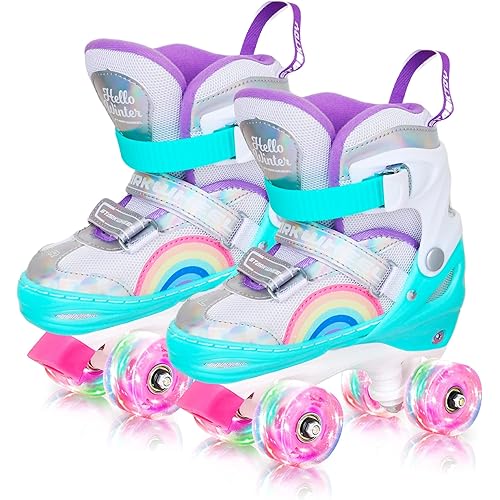 Roller Skate Shoes for Kids - Girl Rollerskates, Adjustable EU Sizes 30-34 - Light Up Skates Wheels - Best Birthday Gifts for Girls and Boys Ages 4 5 6-12 Year Old