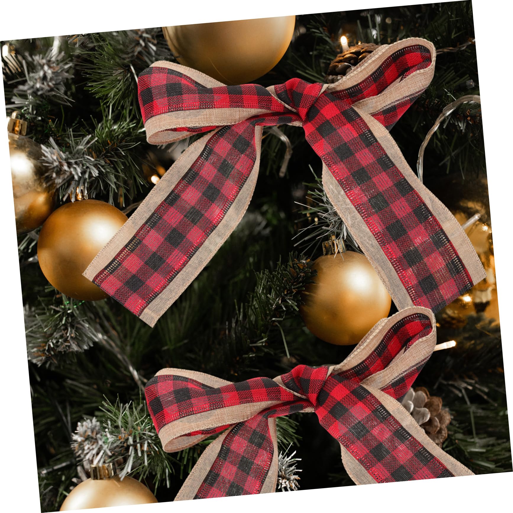 Lurrose 10 Stück Weihnachtsband Weihnachtsbaumband Weihnachtsverpackungsband Blumenstrauß Verpackungsband Weihnachtsband Ornament Weihnachtsleinenbänder DIY Bastelband