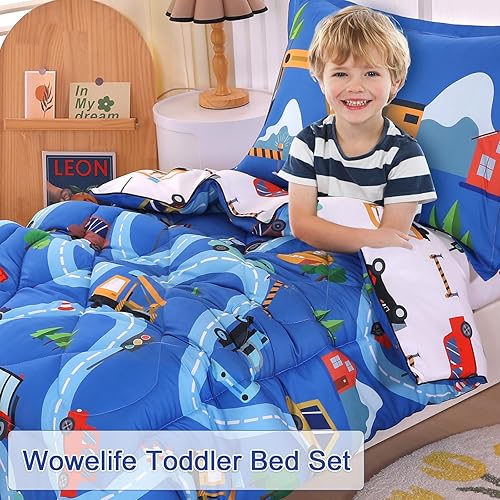 Vista 28 de Wowelife Juego de ropa de cama de unicornio para niñas pequeñas, juego de sábanas de 4 piezas para niños pequeños, juego de edredón rosa para niños