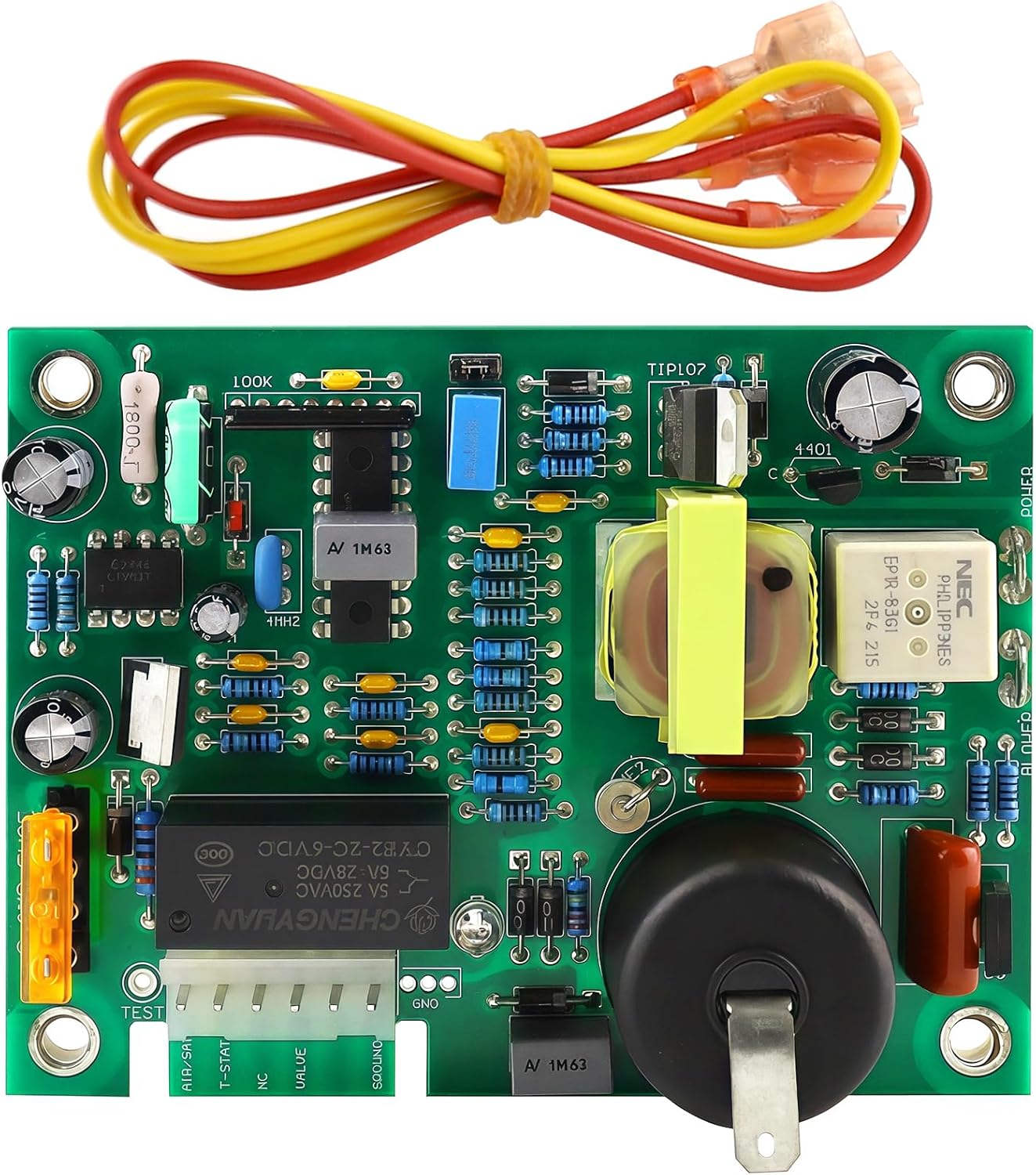 Fan50 Circuit Board, Green PCB Control Module with Power Connector, Replacement Electronic Component