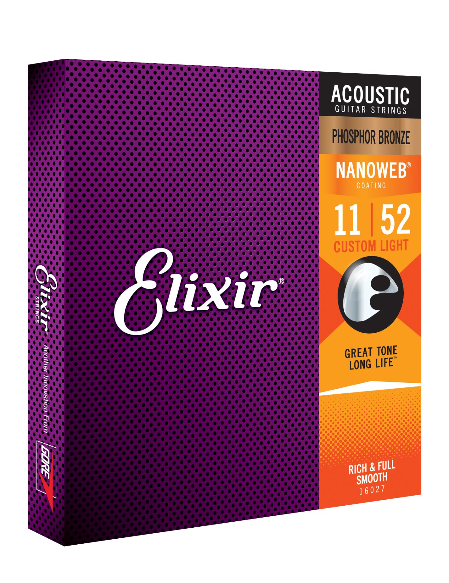 Amazon.com: Elixir Phosphor Bronze Nanoweb 16027 Custom Light 11