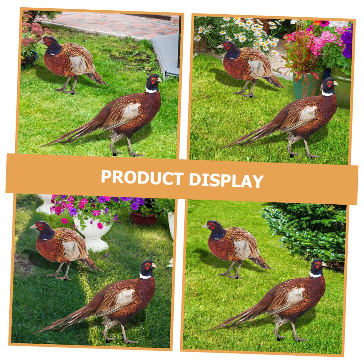 TEHAUX Acryl Gartenschild 2 Satz Doppelseitiger Fasanen Gartenstecker