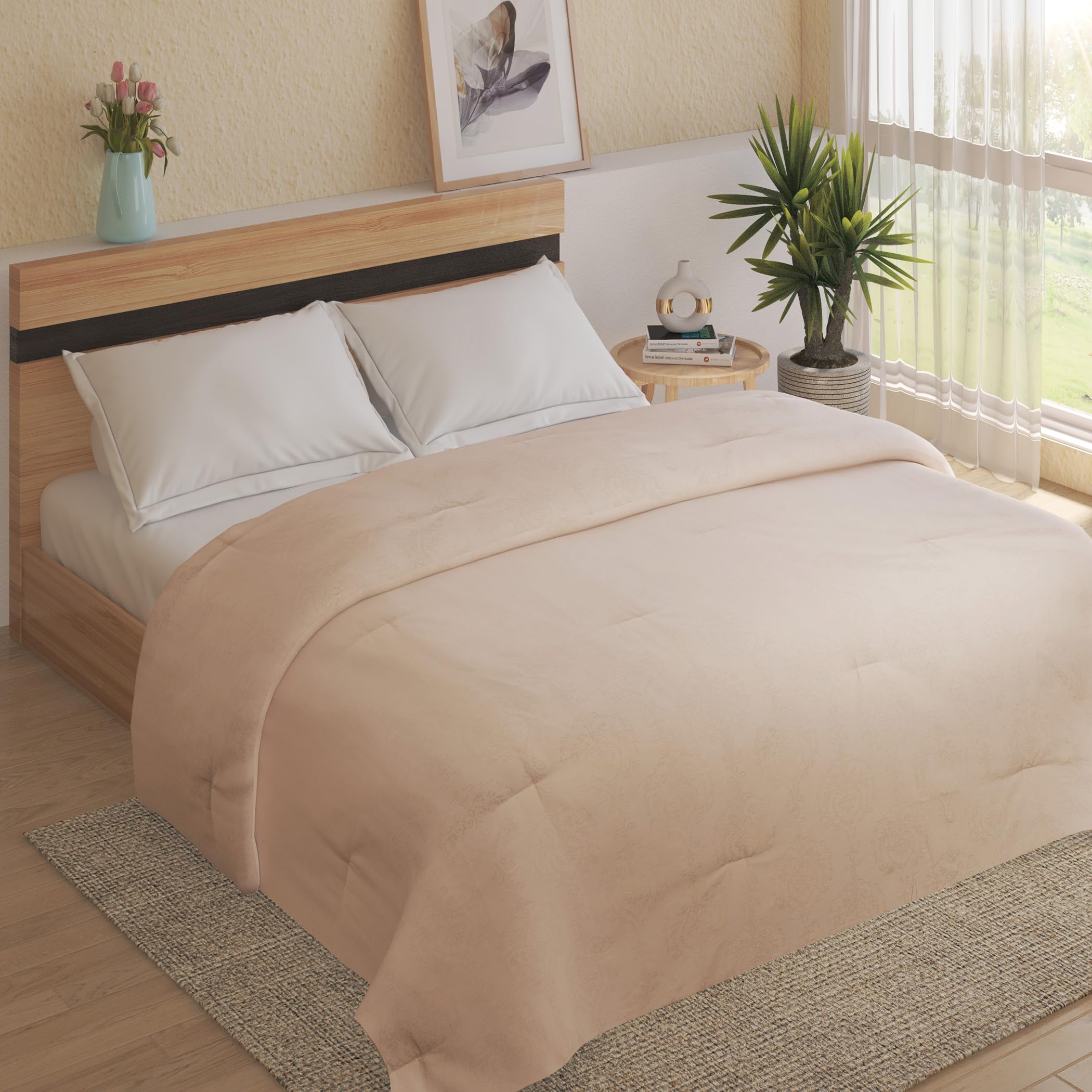 Home Centre Tranquil Luxe Ethnic Cotton Jacquard Double Comforter-image-22