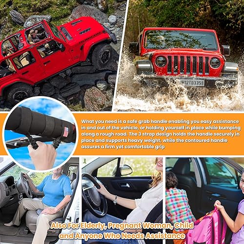 Miniatura 4 de Asas de agarre de barra antivuelco+mango de agarre para reposacabezas para Jeep Wrangler YJ TJ JK JKU JL JLU Sport Sahara Freedom Rubicon Unlimited