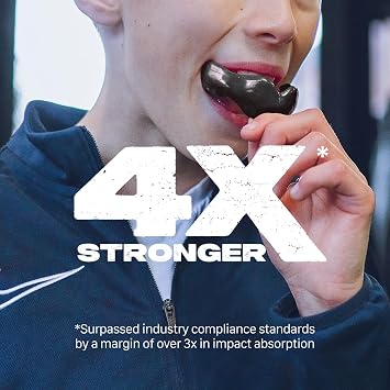 SAFEJAWZ Black Mouth Guard for Braces, One Size Mouthguard with Case
