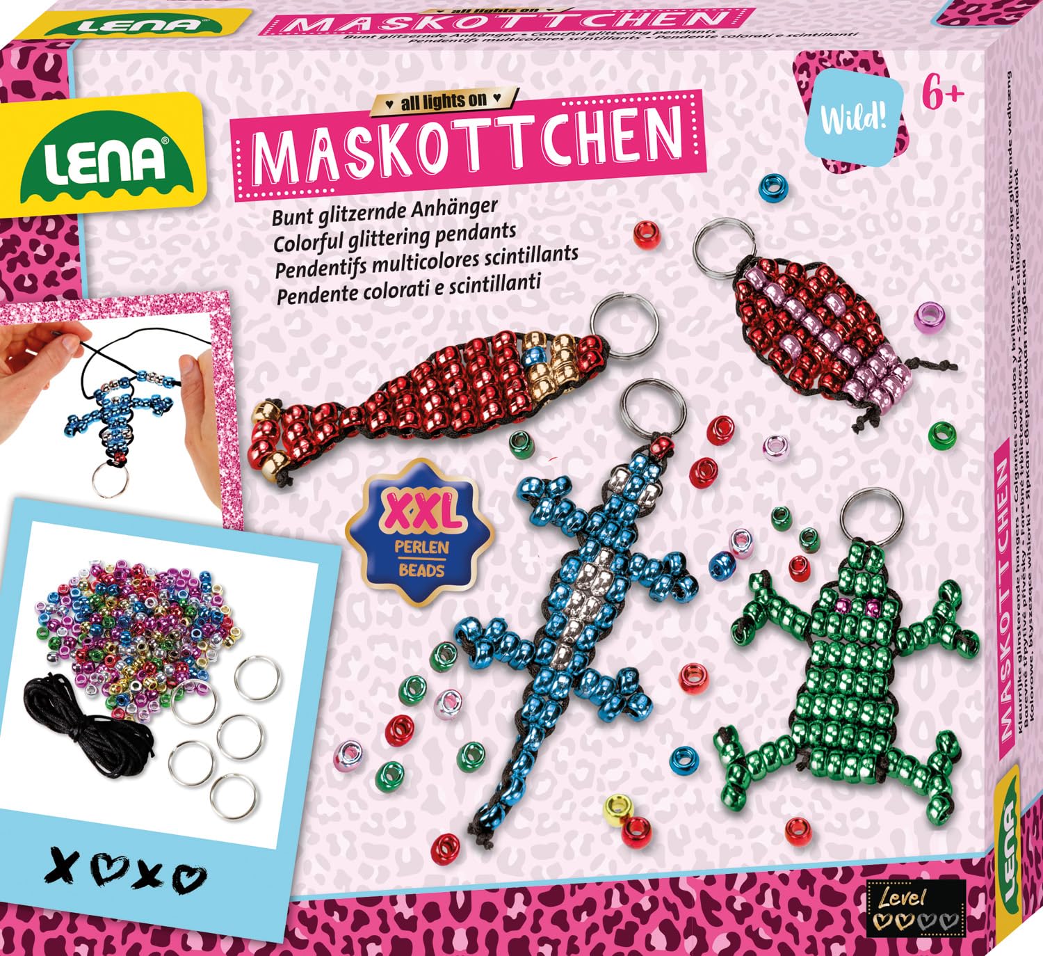 Lena 42688 - Bastelset für 4 Maskottchen mit 290 Perlen