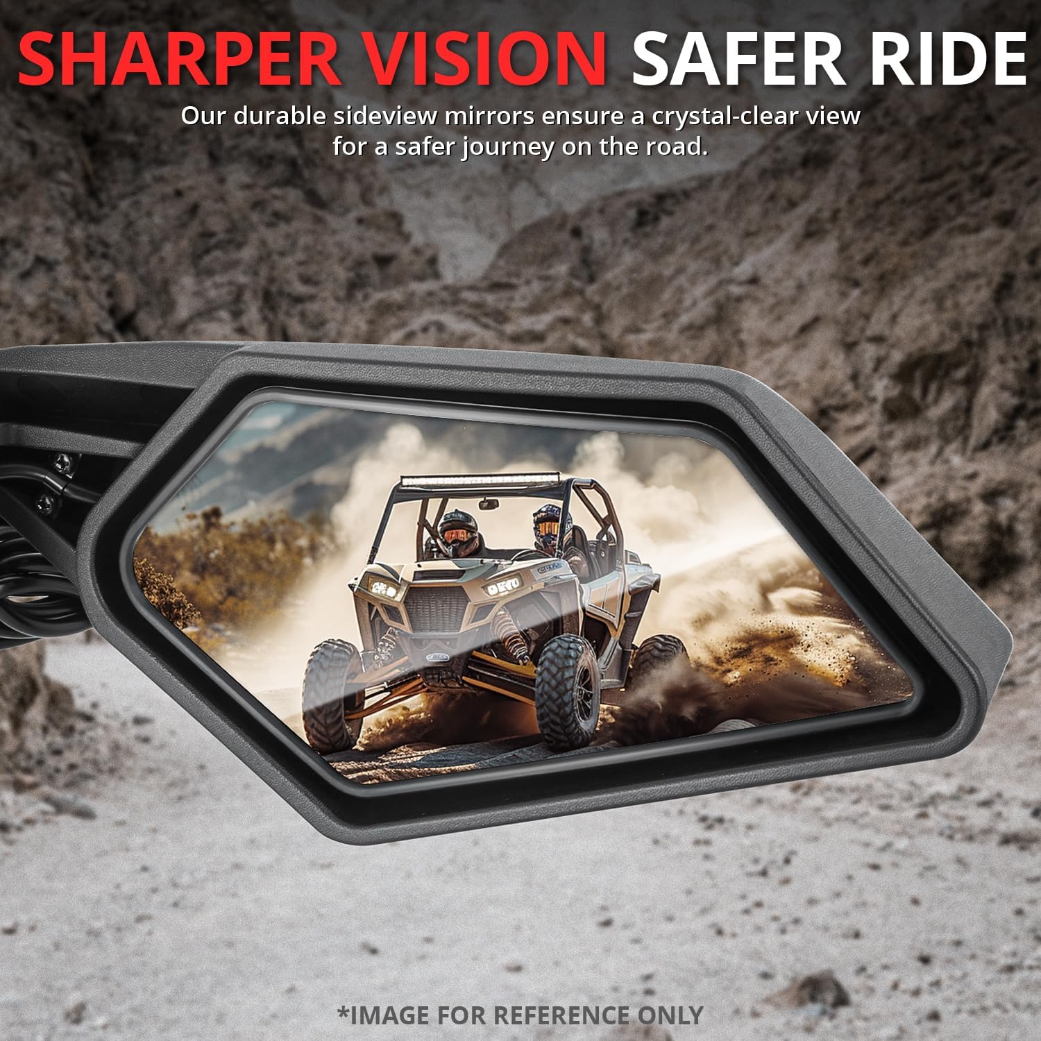 DNA MOTORING Front Pair of UTV Sideview Mirror Replacement, Black, With Led Turn Signal, Compatible With Can Am Maverick X3, Irregular shape Style, MP-MR-U008