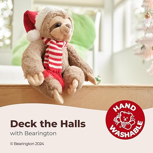 Vista 3 de Bearington - Peluche de perezoso navideño de Santa de 16 pulgadas