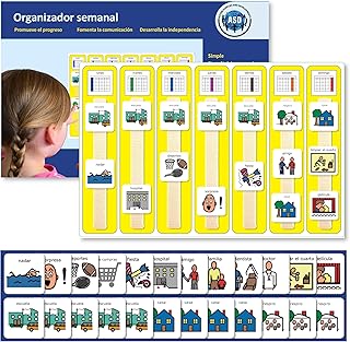 Autism Supplies & Developments- Planificador semanal Visual de plástico A3, Color Azul (WP-ES)