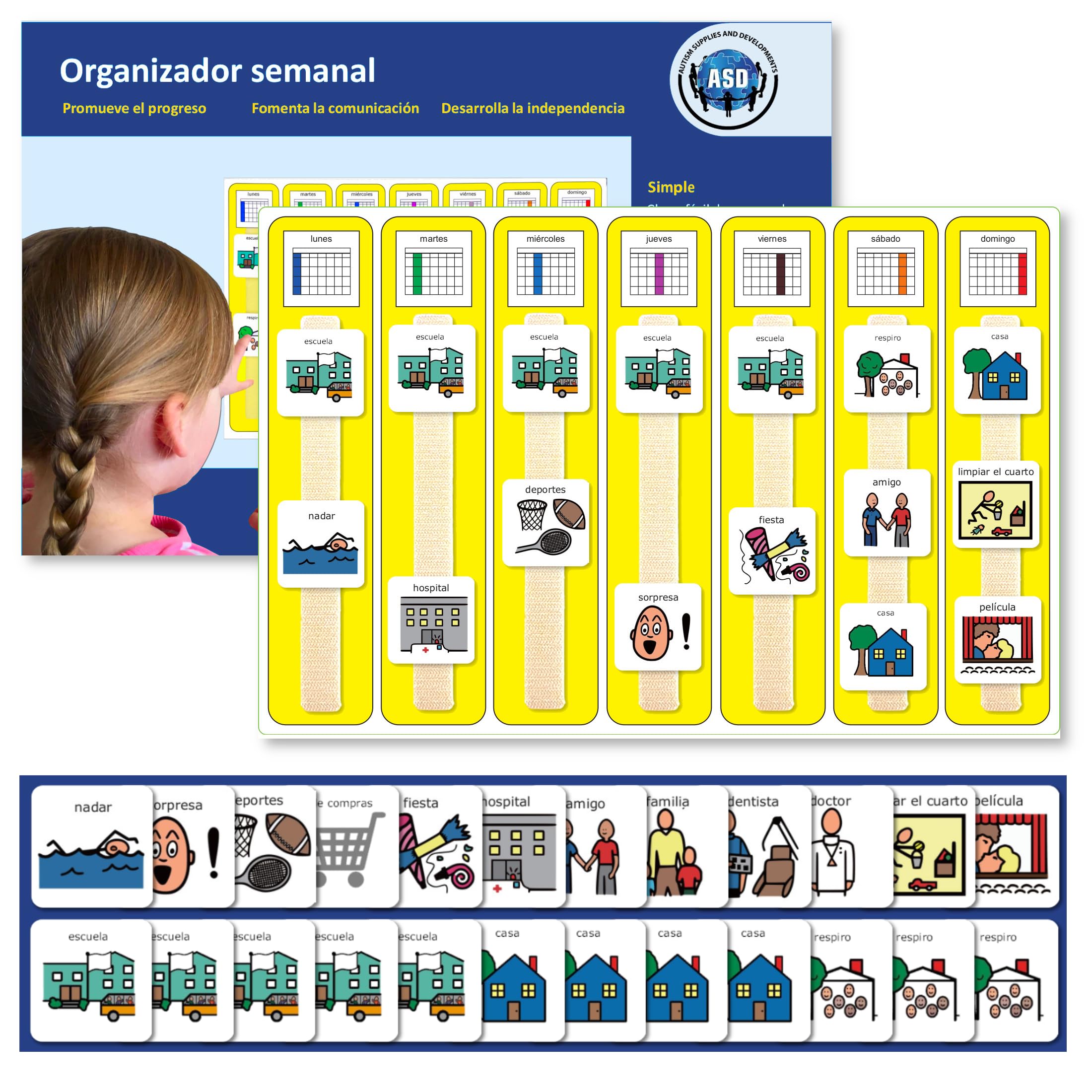 Plastic Visual A3 Weekly Planner (Spanish) — image 1