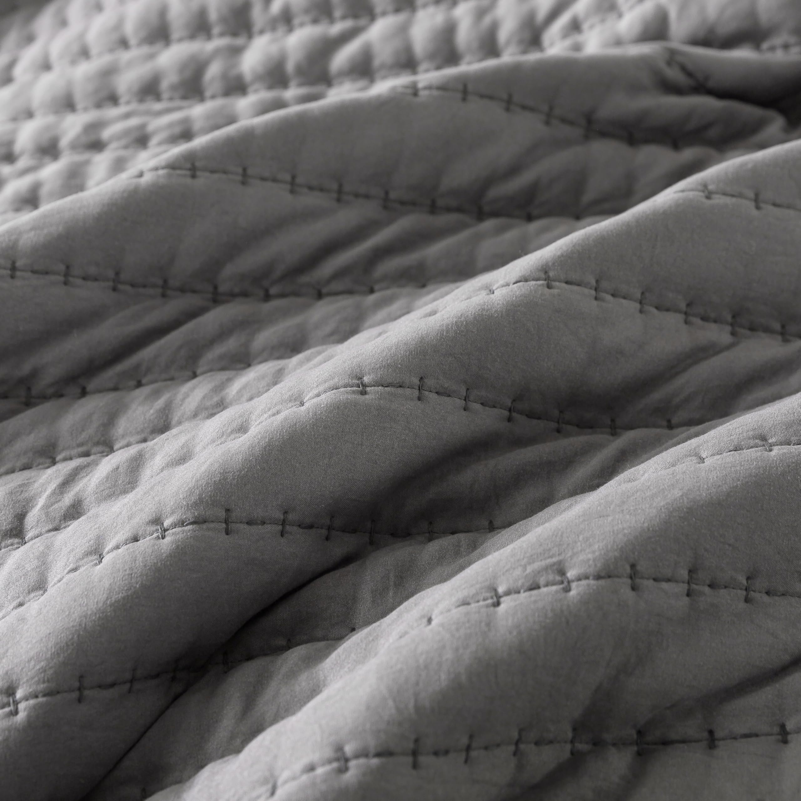 R. SHARE Colcha Cama Verano Primavera, Gris 300x270cm Colcha Bouti Cama 180/200, Acolchada para Cama o Sofá Suave y Transpirable, 100% Microfibra Edredón Verano-Oeko-Tex(Funda de Almohada no incluida)